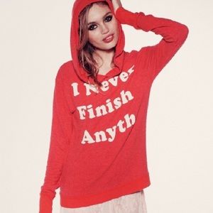 Wildfox I Never Finish Anyth Gypsy Hoodie in Red Size XS